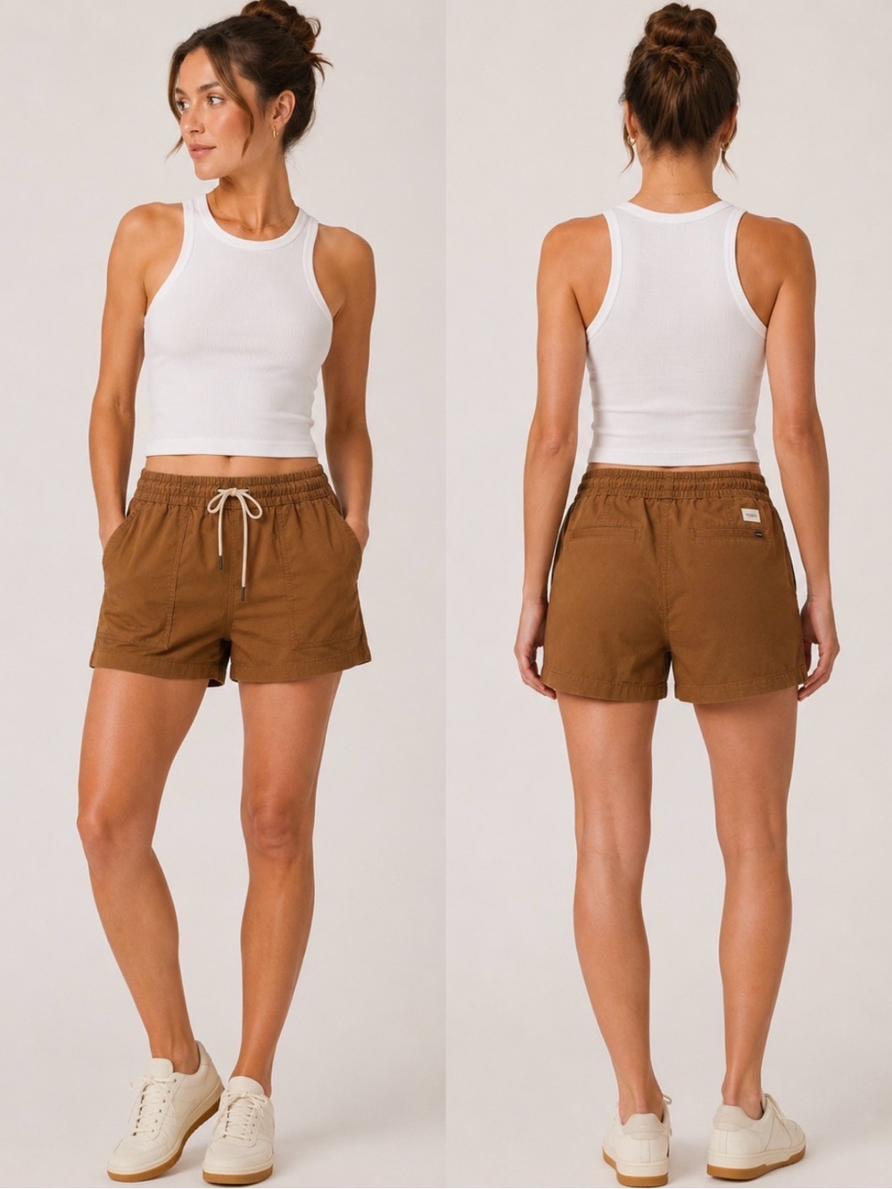 Vuori ripstop summer Shorts in Brown tan umber color Athliesure S - Picture 1 of 8